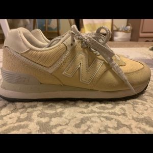 Light Yellow New Balance 574 Suede